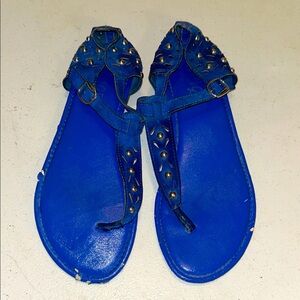 Rouge! Vibrant Blue Studded Sandals